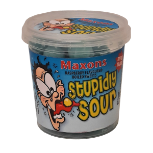 Maxons Stupidly Sour Tub Raspberry savanyú cukor 100g