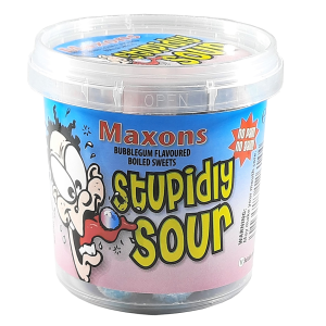 Maxons Stupidly Sour Tub Bubblegum savanyú cukor 100g