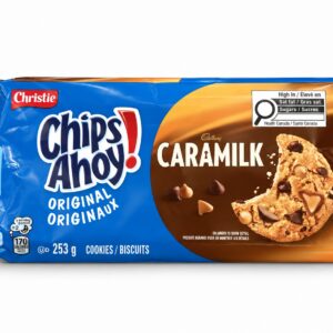 Chips Ahoy! Cadbury Caramilk 253 g – ropogós keksz karamellás csokidarabokkal.