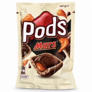 Pods Mars 160 g – roppanós ostyakosár, lágy Mars karamellás töltelék és tejcsokoládé. Kóstold meg a klasszikus ízt falatnyi formában!